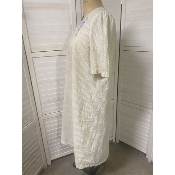 Charter Club Intimates Nightgown Housecoat Robe Seersucker Cotton Modest Large - Picture 7 of 8